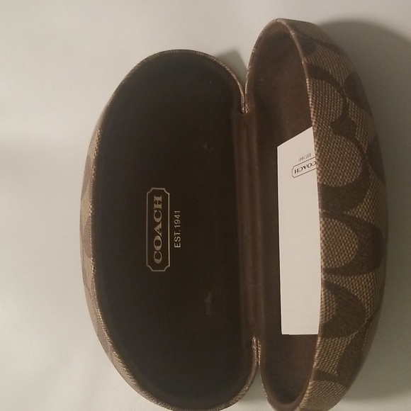 Women's Coach Sunglasses Case; Brown and Tan Monogrammed CC's; One Size - Picture 6 of 10